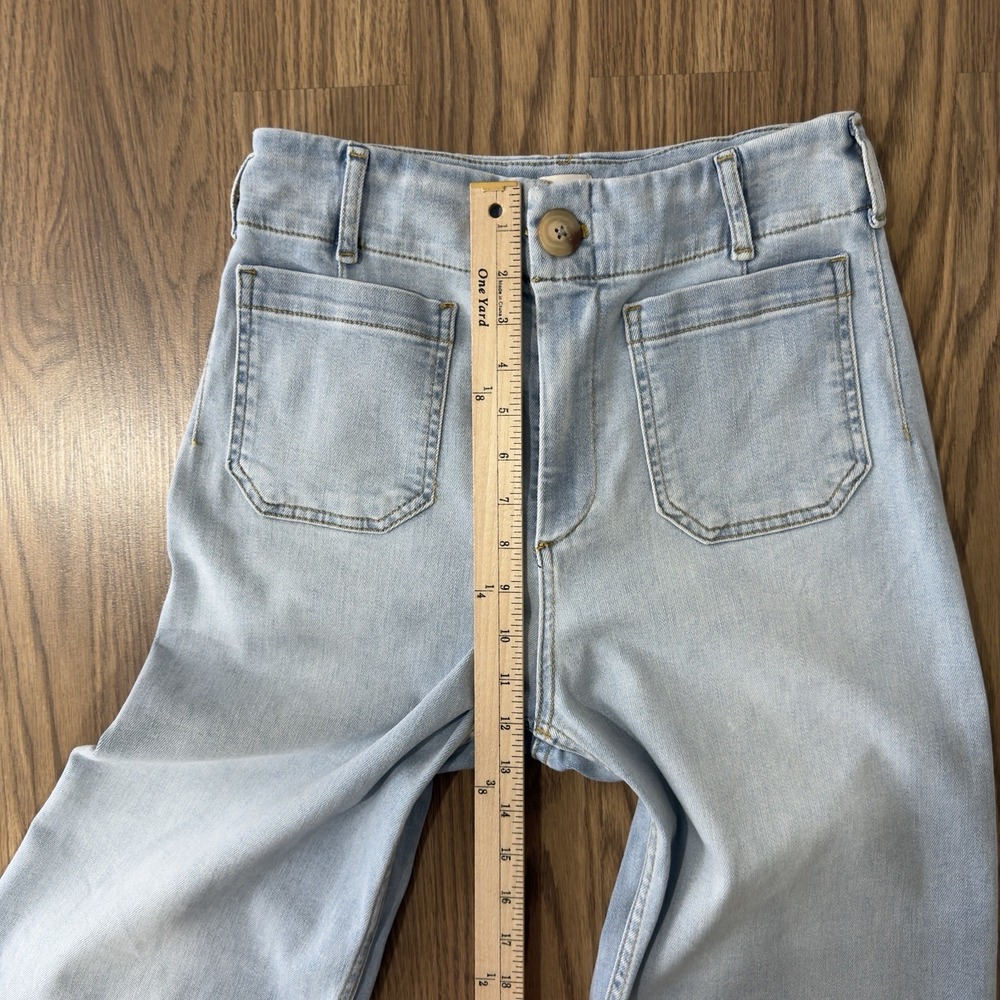 Maeve Anthropologie The Colette Jeans Womens 25 Blue Wide Leg Crop Light Denim - Picture 10 of 14